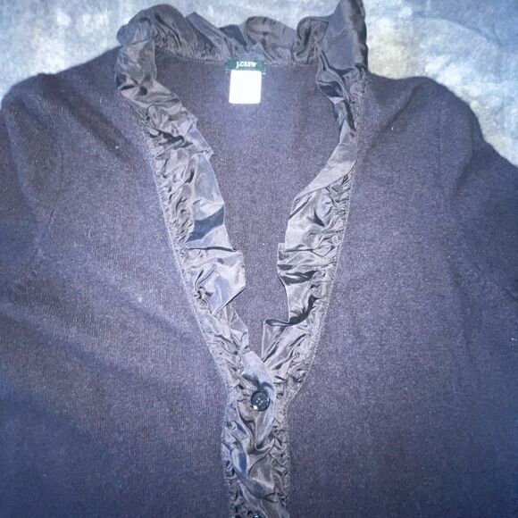 J Crew Mix Media Cardigan Size Medium Black - Picture 4 of 9